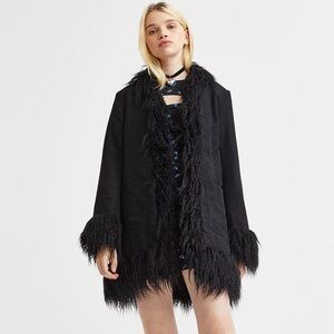 H&M Penny Lane coat with  Faux Fur Trim